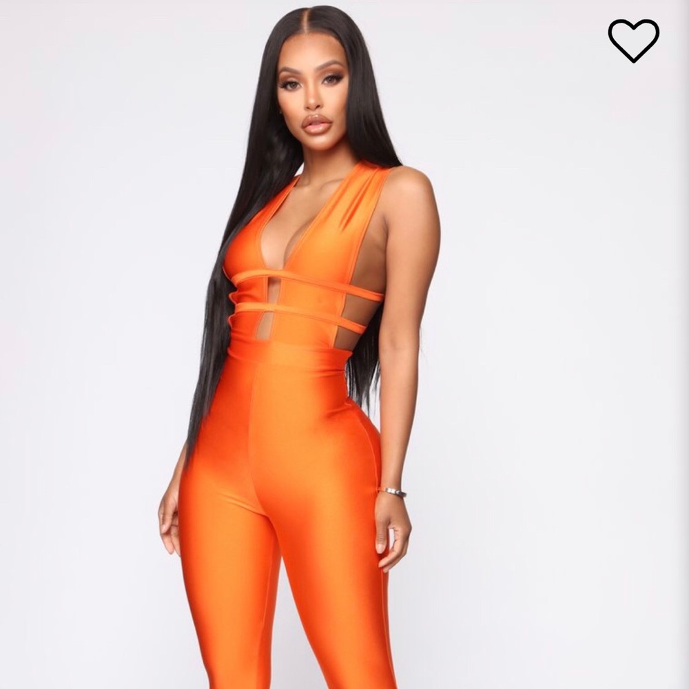 Fashion Nova Orange Jumpsuit NWT